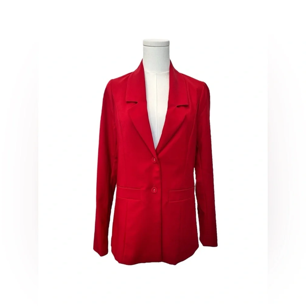 SHOW ME YOUR MUMU Red Suiting Major Blazer Women Size XS Small $188 MSRP NWT - Picture 6 of 14